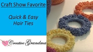 How To Crochet (Fast & Easy) Crochet Hair Ties / Craft Show Favorite