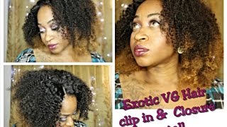 How To:  Install 'Natural Hair' Clip Ins &  Closure   (No Sew/ No Glue)