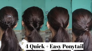 4 Stylish Low Ponytail Hairstyle || Ponytail Hairstyle For College/School Girl'S || Vandana Sty