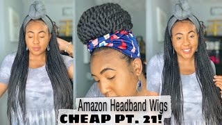 Must See Amazon Headband Wigs! On The Go Cheap Headband Wigs + Headbands Attached!