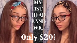 $20 Dollar Synthetic Headband Wig Review! | Amazon Wig Review! | Kachanaa Wig