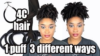 How I Style My 4C Puff Using A Knee High, Hair Hook, And Hair Tie | Cassiekaygee
