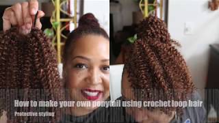Diy Ponytail With Havana Mambo Twist Crochet Hair | Natural Hair | How To