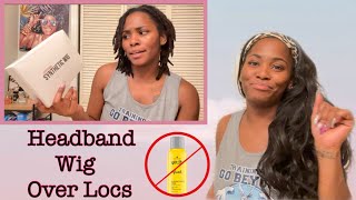 Trying An Amazon Headband Wig Over My Locs!!!  Install & Review