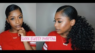 Easy Sleek Fluffy Ponytail | Using Freetress Crochet Hair