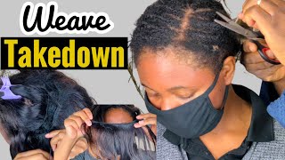 Taking Out My Sew In Weave At Home #Weavetakedown #Sewintakedown