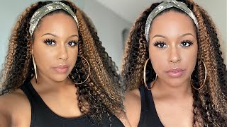 Boho Vibes W/ These Curls! | Highlighted Curly Human Hair Headband Wig + Accessorizing! | Ft. Ygwigs