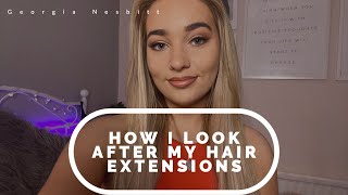 How I Look After My Hair Extensions (Braidless Weave) And Hair Care Routine | Georgia Nesbitt
