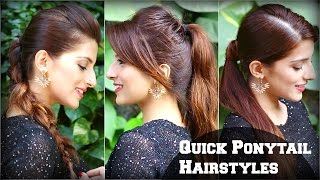 3 Cute & Easy Everyday Hairstyles With Ponytails For School,College,Work/ Priyanka Chopra Hairstyle