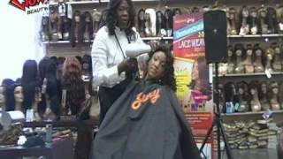 How To Apply Lace Weave On (Hollywood Hair Seminar @ Wow Beauty Supply)