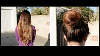 Hair Tutorial ✿ Messy Bun (Only 2 Hair Ties Required)