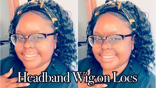 I Tried A Headband Wig On Locs And This Happened | $20 Curly Wig From Amazon | Char Kb Loc Journey