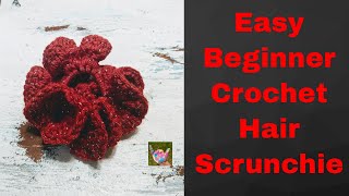 Easy Crochet Hair Scrunchie * Pony Tail Scrunchie *Double Crochet * Easy To Make For Beginners