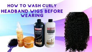 How To Wash A Curly Headband Wig Before Wearing It - Ft. Rismale Hair Purchased On Amazon