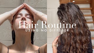 My Frizz-Free Natural Wavy/Curly Hair Routine Using No Diffuser | Gemary