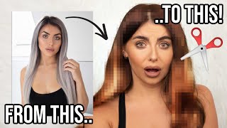 Extreme At Home Hair Transformation! Silver To Brown! Diy Tape Extensions + Dye! [Tutorial + How To]