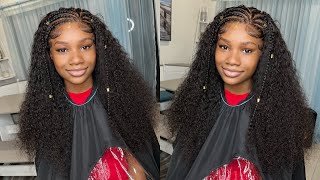 Cute Braided Hd 13X6 Curly Lace Wig Install Feat. Youth Beauty Hair