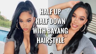 Easy Half Up Half Down Bayang Hairstyle With Microlinks