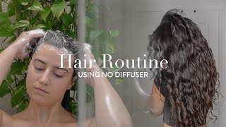 My Frizz-Free Natural Wavy/Curly Hair Routine: No Diffuser