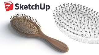 Hairbrush 3D Modeling  - Sketchup Tutorial And Timelapse