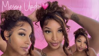 How To: Balayage Messy Updo On A Wig | Ft. Hurela Hair