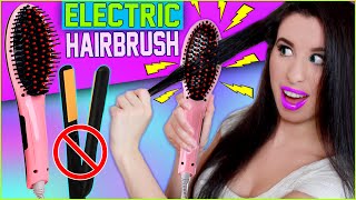 Hairbrush Straightener! | How To Straighten Your Hair With An Electric Hairbrush! | Before & After!