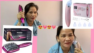 Straightening Hair Brush + Pore Vacuum|Unboxing | Mamshie Gina Tv