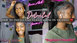 *Detailed* How To Install Tape In Extensions On Yourself | Curls Queen Hair