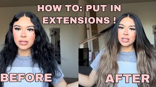 Hair Extension Review & How To Install | Sunny Hair Extensions | From Short Black Hair To Long Ombré
