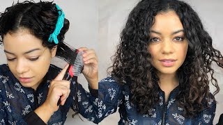 How To Define Curls With The Denman Brush - Natural Curly Hair Routine (No Heat)