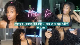 How To Install Textured Tape In Extensions On Short Hair  Feat.  Curls Queen Hair