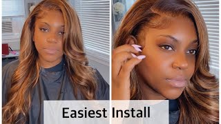 Best Highlighted Frontal Wig For Brown Skin ! Client Install