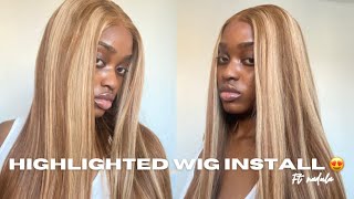 Easiest Highlighted Closure Wig Install  | Glueless Method Ft Nadula Hair