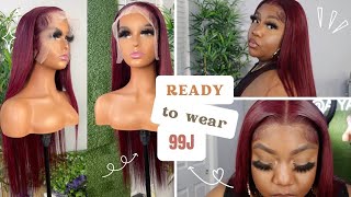 Ready To Wear || No Bleach No Dye || 99J Lace Frront Wig || Upretty