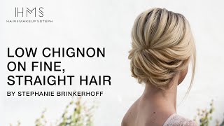 Low Chignon On Fine, Straight Hair By Stephanie Brinkerhoff | Kenra Professional