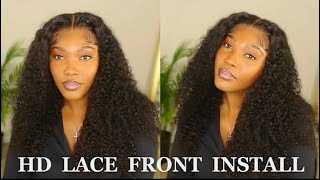 Most Natural Melted Hd Lace Front Curly Wig Install ! Bald Cap Method On West Kiss Hair
