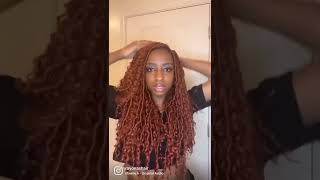 This Hairstyle Took Me 12 Hours To Do! Curly Red Faux Locs!! #Shorts #Hairstyles #Viral #Blackwomen