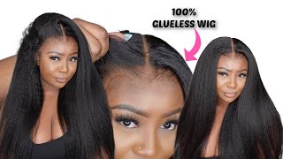 Hd Lace & Clean Hairline!! Easiest Glueless Wig Install | Ft. Rpghair Kinky Straight Hair
