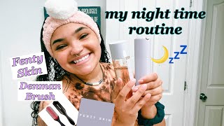 Skin Care Routine!! Night Time  + Fenty Skin + Hair Care Routine - Denman Brush Good For Curls??