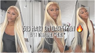 613 Hair On Dark Skin?? | Watch Me Tone And Install My Blonde Wig + Review | Yolissahair ❤️