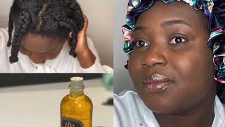 4B/4C Natural Hair Night Care Routine For Moisturised And Faster Hair Growth.