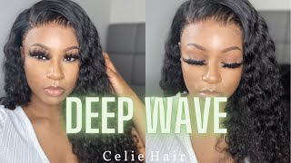 The Best Summer Hairstyle | Deep Wave Lace Wig Installation Low Maintain Ft Celie Hair