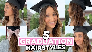 5 Quick & Easy Graduation Hairstyles (With A Cap) | Cute Girls Hairstyles Hacks