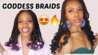 Goddess Box Braids With Curly Ends !! Tutorial ! Boxbraids 101