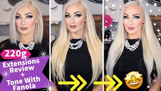✨Amazing Beauty Hair Extension Review + Tutorial✨ 220G  + How To Tone Platinum  Fanola