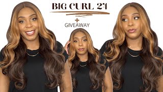 Bobbi Boss Human Hair Blend Hd Lace Wig - Moglwbc24 Big Curl 24 +Giveaway --/Wigtypes.Com