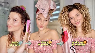 My Night Time Curly Hair Wash Routine (Styling, Sleep & Refresh Tips)