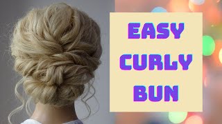 Easy Curly Bun Hair Tutorial