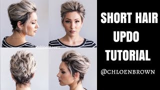 Easy Updo Tutorial For Short Hair | Chloe Brown