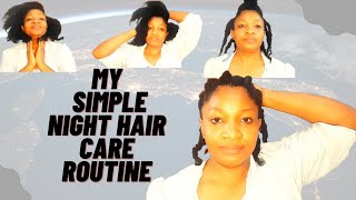 Simple Night Hair Care Routine 2020 | 4C Natural Hair ( #Greyhairinspo)